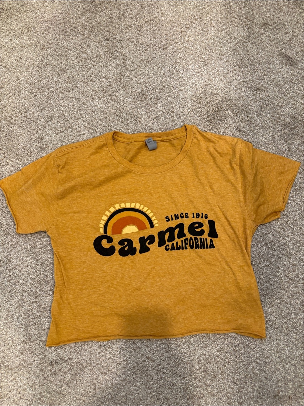 Next Level Apparel Mustard Yellow Carmel California Graphic Tee